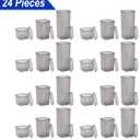 T&D HOME GOODS Storage Jars with Lid, Airtight, Set of 24 Storage Containers, BPA-Free, Storage Container for Cereal, Flour, Kitchen, Practical Organiser Kitchen, (24, 3 Square diff size)