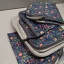 2 Set Compression Packing Cubes for Travel Essentials,Compressible Expandable Packing Cubes for Suitcase,OlarHike Luggage Organizer Bags for Travel (Dark Blue Floral)