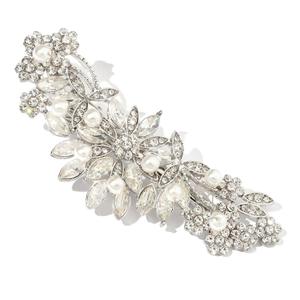 Hapibuy Crystal Rhinestone Pearl Hair Clip Comb Silver Wedding Hair Acessory Bridal Hair Pins Bride Headpiece