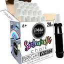Loddie Doddie Jumbo White Sidewalk Chalk - Pack of 20 - Ergonomic Easy-Grip Sidewalk Chalk for Kids - Low-Dust Formula for Outdoor Kids Activities - Storage Bucket for Outside Fun