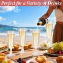 GuanQiao 100 Pack Plastic Champagne Flutes, 5.5 OZ Disposable Plastic Champagne Glasses with Gold Glitter, Wine Glasses Cups for Wedding Celebration Party Wine Tasting New Years Eve Supplies