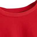 SweatyRocks Women's Casual Long Sleeve Raw Hem Pullover Crop Tops Sweatshirts (Red, S)