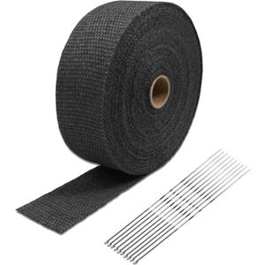 Superfastracing 2" x 50' Exhaust Heat Wrap Roll Fiberglass for Motorcycle Manifold Header Pipe Heat Wrap Tape Black (will lose color)