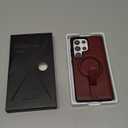 for Samsung Galaxy S25 Ultra Leather Case with Stand, Anti-Slip Grip Ring, Fits for MagSafe (Burgundy, S25 Ultra-6.9inch)