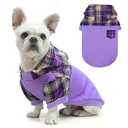 K9meme Plaid Dog Hoodie for Small Medium Large Dogs, Warm Dog Sweatshirt with Hat and Leash Hole, Dog Clothes for Puppy Bulldog M Sized Breeds Dogs, Soft Pullover Fleece Dog Sweater