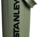 STANLEY Vitalize Shaker Bottle 20 oz | Leakproof Insulated Stainless Steel Shaker Cup | Base Storage and Twist On Fast Flow Lid | Protein Shakes and Pre Workout Powder | BPA-Free | Dried Pine