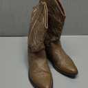 mysoft Women's Western Cowboy Boots Embroidered Mid-Calf Pointed Toe Cowgirl Boot (7.5, Light Brown)