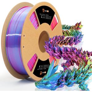 LOVOON PLA 3D Printing Filament 1.75MM Tricolor Change by Angle Filament PLA Multicolor Silk pla Filament, Fit Most FDM Printers and 3D Pen, Silk Rose Red/Sky Blue/Yellow, 1KG(2.2lb)/Spool