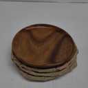 Wood Plate Set of 4, Natural Rustic Acacia 10" Round Hardwood Platter, Handcrafted, Versatile Durable Sustainable Dinnerware, For Daily Use or as Picnic & Poolside Server