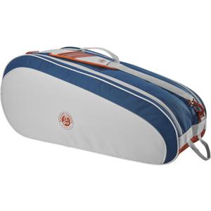 WILSON Roland-Garros Team Tennis Racket Bags - Clay/White/Navy (Holds up to 6 Rackets)