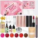 DIY Lipstick Making Kit- Natural Beeswax Based Lip Gloss & Matte Lip Gloss Making Kit, Craft Long-Lasting Matte & Velvet Lipsticks, Christmas Makeup Gift for Women, Girls & Beginners