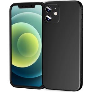 TENOC Phone Case Compatible with iPhone 12 Mini, Black Case Anti-Fingerprint Protective Bumper Matte Cover for 5.4 Inch