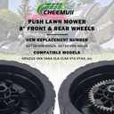 CheeMuii HRN216 Lawn Mower Rear Drive Wheels Kit 2 Pcs 8" Back Wheels Replace for 42710-VR8-N00ZA Push Mower Wheel Compatible with Honda HRN216 Lawn Mower