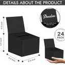 24 Pcs Black Raffle Boxes, 6.5 x 4.5 x 4.5 Inch Ballot Boxes with Slot for Ticket, Professional Style Storage Boxes for Collecting Business Cards, Voting Contest, Charity Box