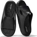 Project Cloud Mens Sandals - Lightweight and Flexible EVA Recovery Slides for Men with Ultra Bouncy Latex Insole - Comfortable Water Resistant Slippers for Men Footwear (Dean) (8, Black)