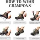 Cimkiz Crampons Ice Cleats Traction Snow Grips for Boots Shoes Women Men Anti Slip 19 Stainless Steel Spikes Safe Protect for Hiking Fishing Walking Climbing Mountaineering (Medium, Black)