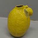 Cute Small Vase for Fresh Flowers, Ceramic Lemon Vase for Small Flowers, Decorative Plant Pot Home Decor Table Centerpiece for Living Room, Bedroom, Kitchen, Office Desk, Unique Gift Idea (Yellow L)