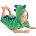 Touchat Hooded Baby Towels, Baby Bath Towels with Hood for Toddler Infant Newborn,Bathrobe for Kids 0-4 Years,Large and Super Absorbent Toddler Towels for Baby Boy Girl, (Dinosaur, 35.1" x 35.1")