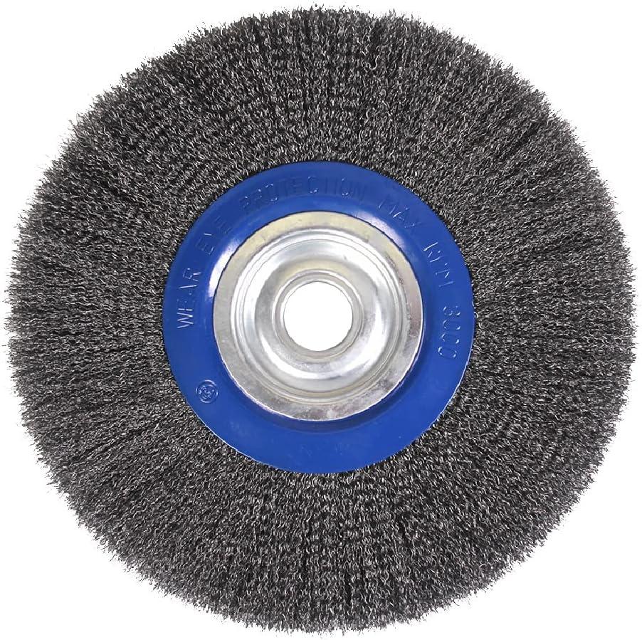 183050B - 12" x 1-3/4" x 2", 1/2", 5/8" Crimped Wire Wheel, .014 Carbon Steel