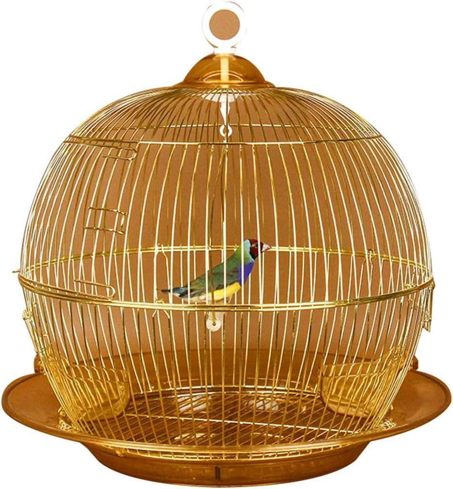 Flight cage for Parakeets Decorative Bird Cages Home Decor, Affordable Retro Golden Bird Cage, Elegant Decoration Parrot Cage, Dove Pearl Bird Canary Cage, Luxury Package (Color: Gold A)