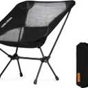 CAMEL CROWN Portable Camping Chair Lightweight Compact Folding Chair Mesh for Outdoor Camp Travel Beach Picnic Festival Hiking Backpacking Black