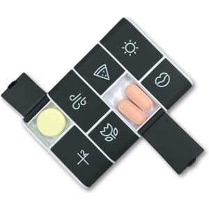 Mote Wallet Credit Card Size Pillbox Carry Medications, Pills 7 Day Weekly Organizer Pill case, Mini, Small Holder, Tiny, Travel, mote, Medicine(Mini Moonpie)