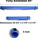 2-Pack Extendable Poster Tubes Expand from 24.5 to 40 with Shoulder Strap | Carry Documents, Blueprints, Drawings and Art | Blue and Yellow Portable Durable Round Storage Cases with Lids and Labels, large