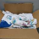 PERFEMET 4 Pcs Toddler Bedding Set Ocean Themed Toddler Comforter for Girl Soft Reversible Under Sea Animals White Toddler Bed in A Bag for Boys Girls(White, Whales)