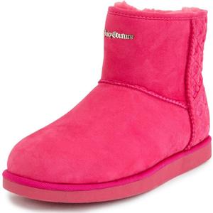JUICY COUTURE Women's Slip On Winter Snow Boots Warm & Insulated Fur Lining Comfortable Fashion Booties-Kave-Pink-7