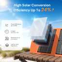 30W Portable Solar Panel Charger with USB and Type-C Outputs(5V/3A Max) for Phones, Power Banks, Tablets, Fast Charges 2 Devices at Once, IP67 Waterproof for Camping, Hiking, and Outdoor Activities