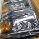 Headlights Assembly for 2014-2015 Chevy Silverado 1500 Halogen Head Light Headlamp Replacement Driver &Passenger Side, Chrome Housing Black Inner Amber Corner