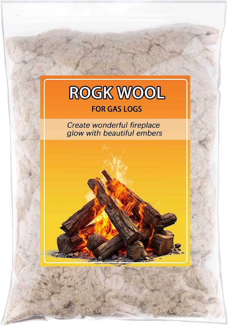 Gas Fireplace Glowing Embers,Fireplace Embers for Gas Log Sets, Rock Wool Embers for Indoor Gas Fireplace,Unvented Fireplace, (6 Oz) Bag