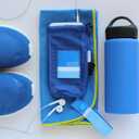 Super Towel for Sports, Travel & Beach  Extra Large, Lightweight, Compact, Absorbent, Quick-Drying, Soft Microfiber Suede  For indoors, outdoors, pool, gym, camping (Blue+Yellow, XL (60x32"))