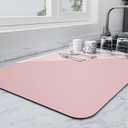 Ecotrim - Dish Drying Mat for Kitchen Counter | Coffee Bar Mat for Countertops | Heat Resistant Drainer Mat with Non-slip Rubber Backed | Hide Stain Kitchen Absorbent Draining Mat | Pink 18"x24"