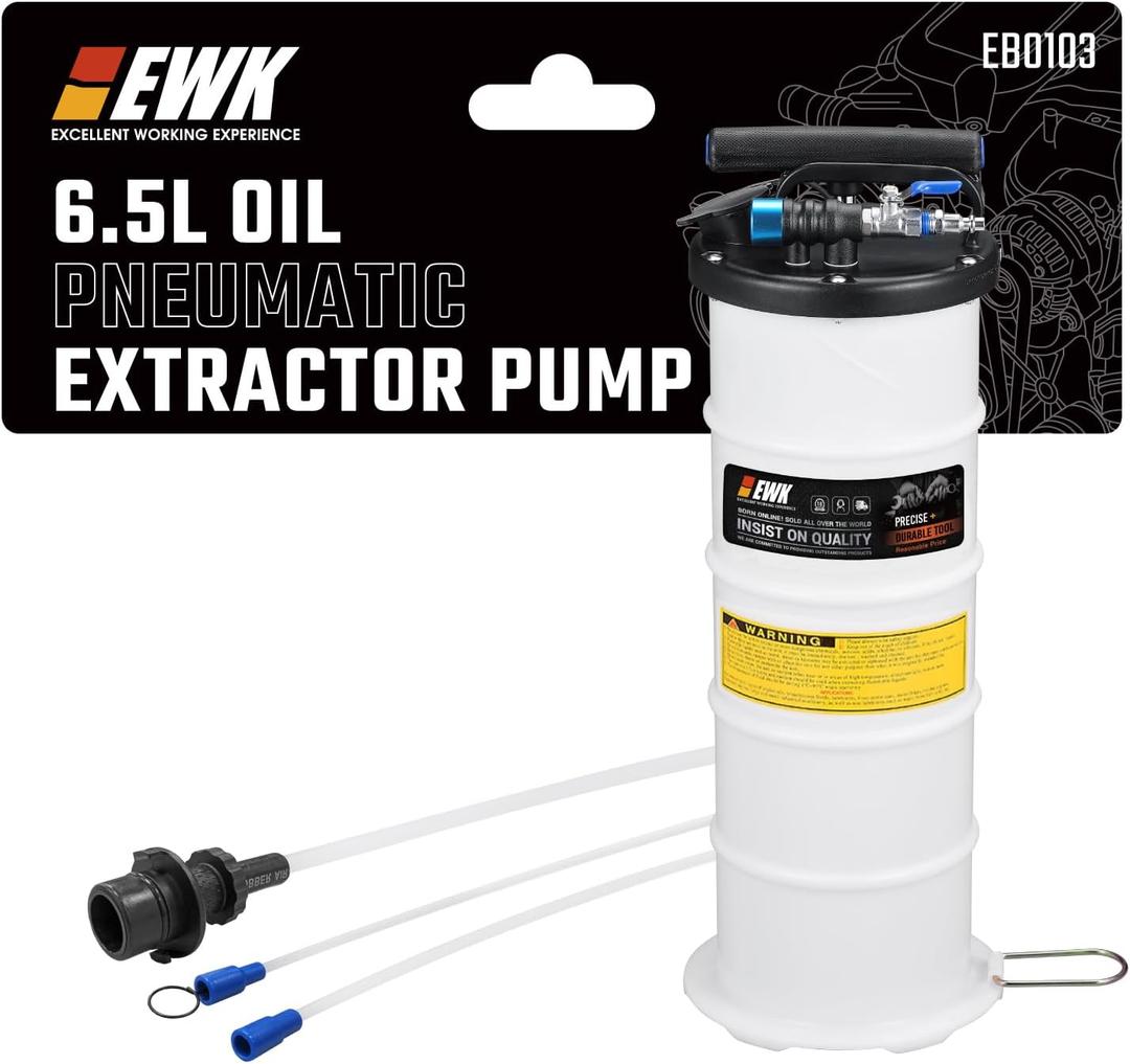 EWK 6.5L Pneumatic/Manual Oil Extractor, Oil Change Pump for Automotive Fluids Vacuum Evacuation, Fluid Extractor Pump Tool for DIY Mechanics, Size: 6.5L