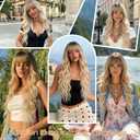 MINSEEYOO Blonde Wig with Bangs for Women Long Blonde Wavy Wigs 26 Inch Blonde Wigs Natural Looking Heat Resistant Synthetic Wig for Daily Party Use