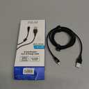6 Foot Braided Nylon Micro Black Chrome USB Charge/Sync Cable