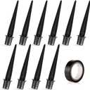 Lasuroa 10pcs Solar Lights Spikes, 5.31x0.78in Metal Replacement Pathway Outdoor Lighting Ground Stakes with Tape for Garden Landscape Yard (Black)