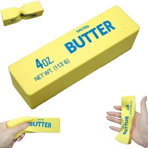 Butter Squishy, Slow Rebound Cute Butter Squeeze Stress Balls, Realistic Butter Stick Soft Squeeze Toys, Sensory Stress Relief Squishies Soft & Stretchy Fidget Toys for Anxiety Relief Party Favors