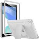 Soke Case for iPad 6th/5th Generation 9.7 Inch 2018/2017,with Built-in Screen Protector and Kickstand, Rugged Full-Body Heavy Duty Protective Cover for Apple iPad Air 2 /Pro 9.7 - Light Gray