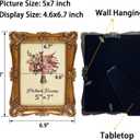 JANDERART Vintage Picture Frame 5x7 Inch, Antique Ornate Photo Frames with Glass Front, Tabletop & Wall Hanging, Photo Display, Gift Ideas, Gold
