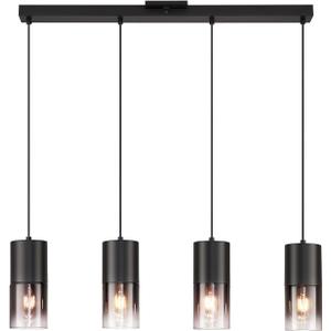 Black Kitchen Island Pendant Light Industrial Black Glass Pendant Lamp 3*E26 Bulbs Farmhouse Chandelier Fixtures with 59" Adjustable Cord
