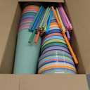 Dandat 24 Pcs Tumblers Bulk 24 oz Plastic Tumblers with Lids and Straws Reusable Skinny Cups Plastic Tumbler Bulk Colored Cups with Lids and Straws for Parties Birthday Gifts (Colorful)