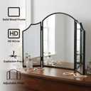 Besdomus Black Scalloped Vanity Mirror: 36"x24" Three Sided Dresser Miror