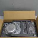 Metal Raised Dog Bowl, 10" Height Tall Elevate Dog Feeder Stand with 2 Stainless Steel 42oz Bowls & 16x24 Non-Slip Mat  Stronger Dogs Food & Water Bowl Stand (Grey)