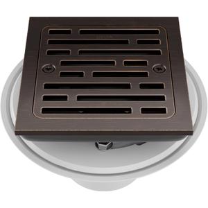 Delta Faucet 4 Inch Tile-In Square Shower Floor Drain Oil Rubbed Bronze, Shower Drain Kit, Square Shower Drain, Chrome Shower Drain, Shower Floor Drain, Venetian Bronze DT062412-RB