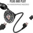 Outdoor Outlet Extender, Weatherproof Power Outlet, Receptacle Outlet,125 Volt NEMA 5-15R, RV Electrical Outlet with Integrated 20-Inch Extension Cord 12AWG, Outdoor Outlet Cover.