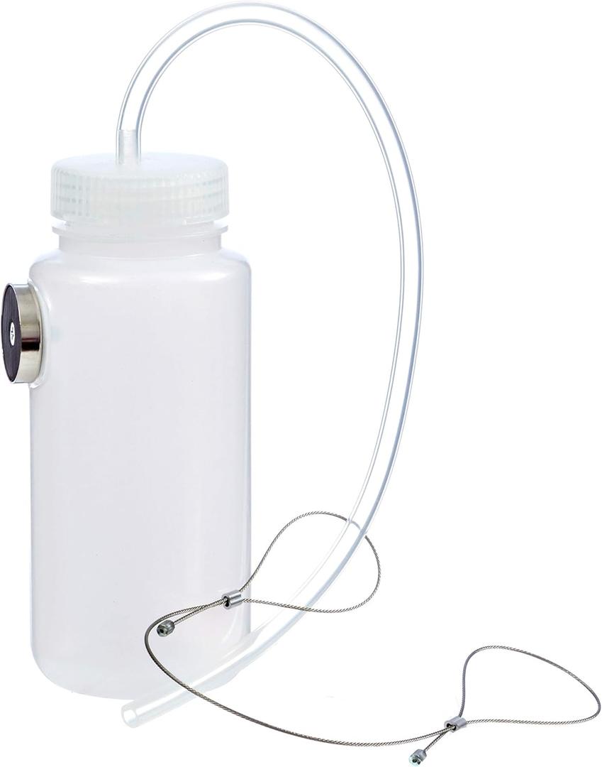 Mission Automotive Brake Bleeder Kit - 16 Oz, White - Brake Fluid Bleed Kit & Magnetic Bleeder Bottle with Lanyard