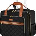 Ytonet Rolling Laptop Bag, 17.3 Inch Rolling Briefcase for Women, Water Resistant Computer Bag with Wheels for Work Travel College Business Overnight Wife Mom Teacher, Black Brown, Large