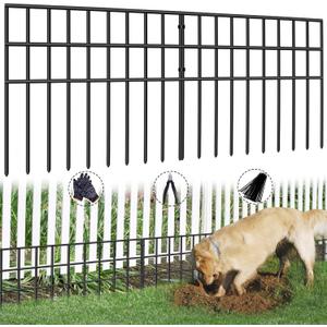 42.5ft(L) x 13in(H) Animal Barrier Fence, 30 Panels No Dig Garden Fence for Dog Rabbit, Rustproof Anti Digging Barrier, Garden Edging Border Ground Defense for Outdoor, Yard, Patio (30 Panels, 42.5ft(L) x 13in(H), Black)